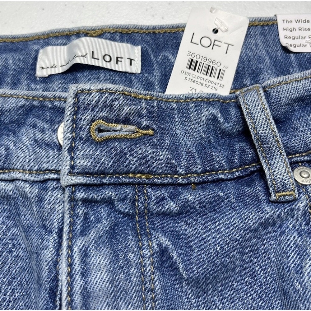 Ann Taylor Loft The Wide Leg Jean Womens Size 31 High Rise Wide Leg Denim NWT - Picture 3 of 4